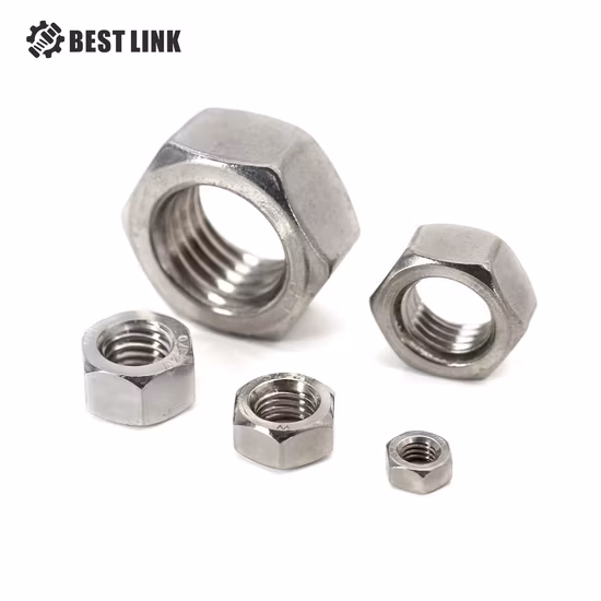 DIN934 Нержавеющая сталь 304 316 B8 B7 Крепежная деталь с шестигранной гайкой для тяжелого режима работы